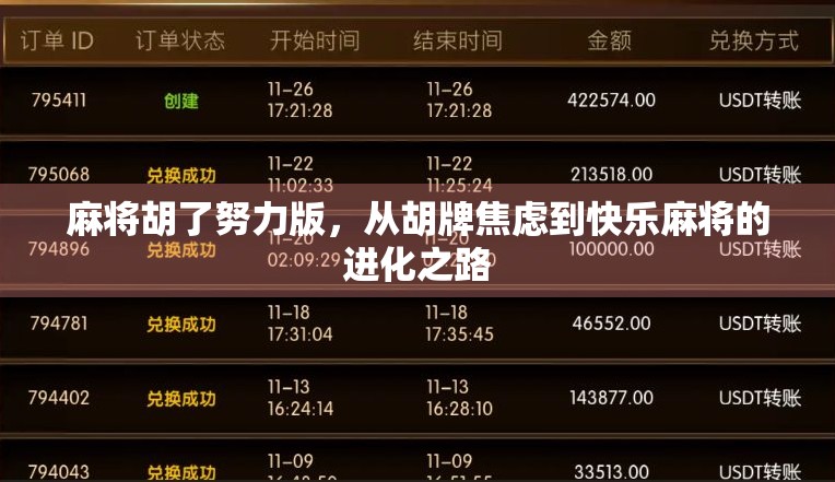 麻将胡了努力版,从胡牌焦虑到快乐麻将的进化之路 麻将胡了努力版,从胡牌焦虑到快乐麻将的进化之路