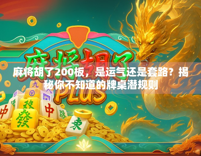 麻将胡了200板，是运气还是套路？揭秘你不知道的牌桌潜规则