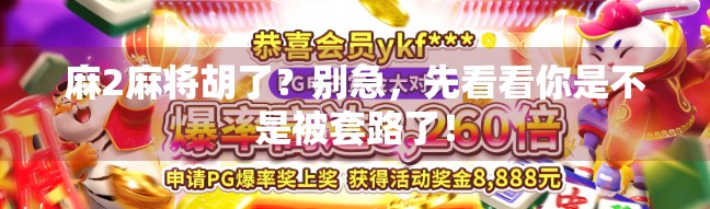 麻2麻将胡了？别急，先看看你是不是被套路了！